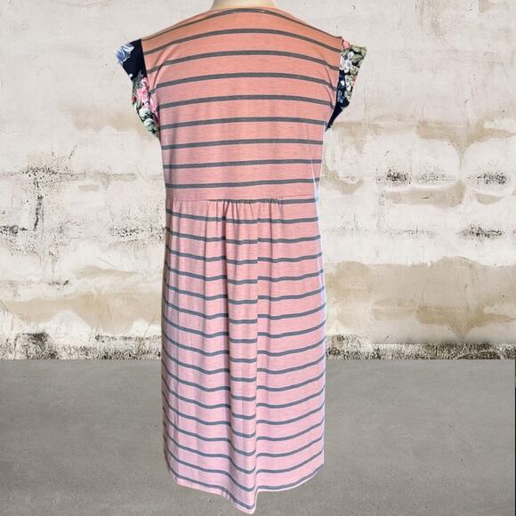 Beeson River NEW Pink Floral & Striped Babydoll Dress-Size Small - Picture 5 of 7